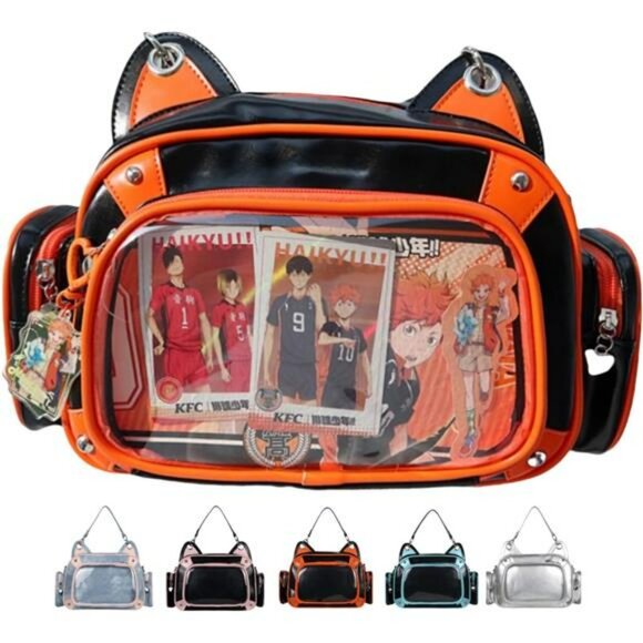 Cat Ita Bag Backpack Clear Window Pin Display Anime Kawaii School Bookbag Girls - Picture 1 of 7